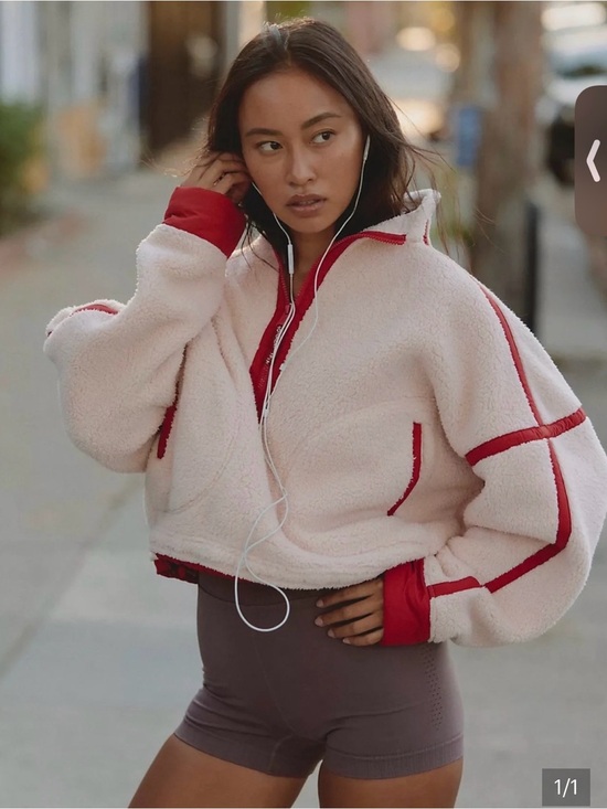 FP Movement by Free People Jackets & Blazers - FP Movement Mountain High Fleece Light Pink and Red Size Large